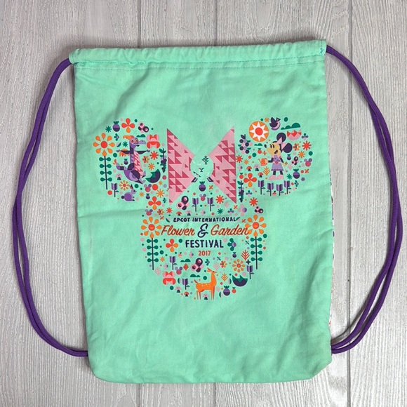 Figment & Minnie Epcot drawstring bag, flower and garden festival 2017 - Picture 1 of 7